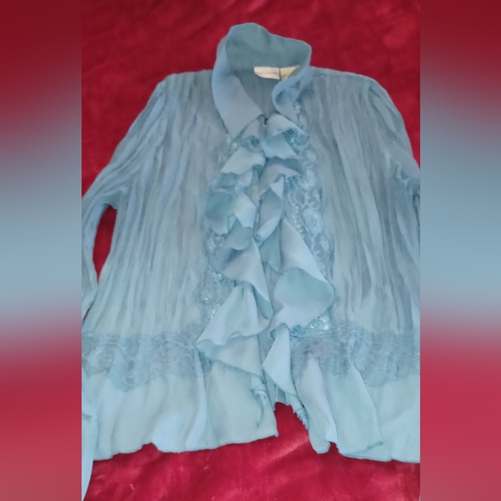 VTG Elegant SOFT Blue Women's Top
